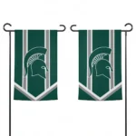 Michigan State Spartans Garden Flag Customized Chevron Stripes Green Best Selling