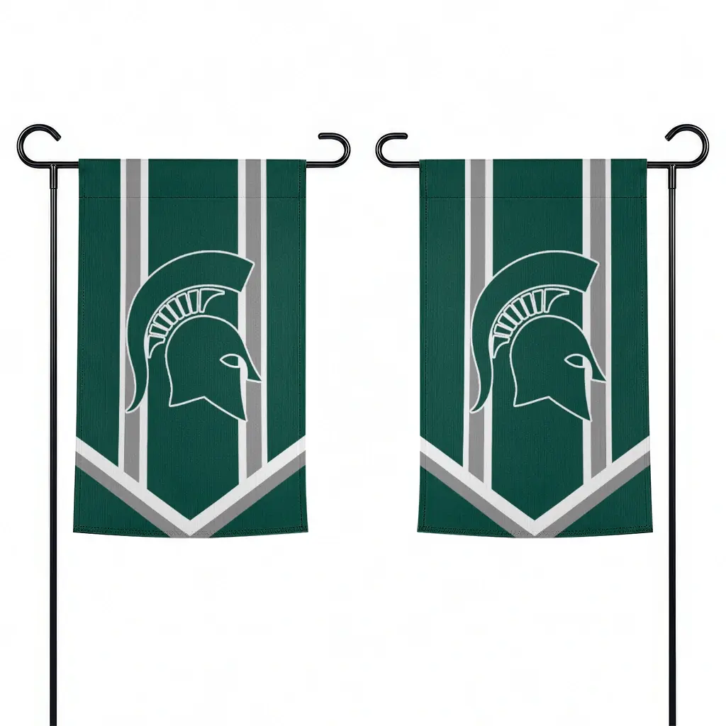 Michigan State Spartans Garden Flag Customized Chevron Stripes Green Fashion Forward Michigan State Spartans Garden Flag Customized Chevron Stripes Green Fashion Forward