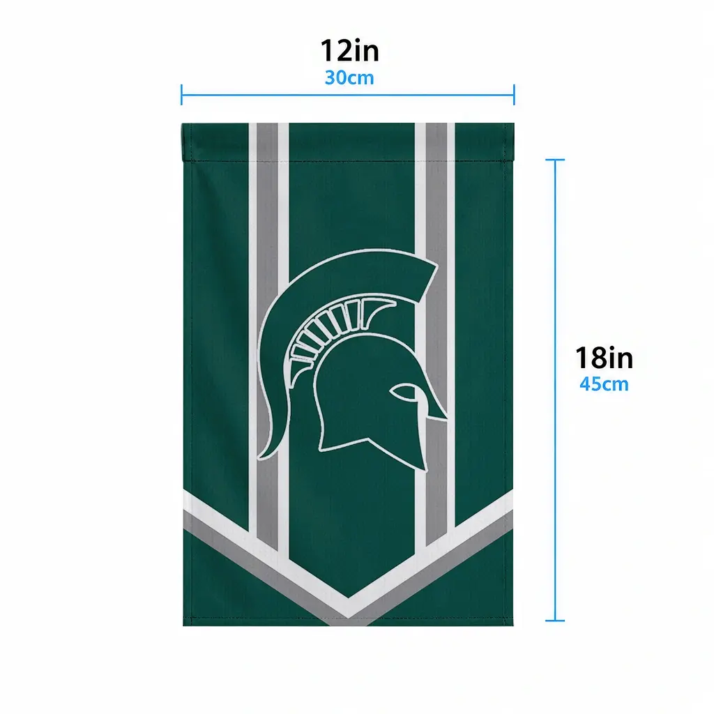Michigan State Spartans Garden Flag Customized Chevron Stripes Green High Quality Michigan State Spartans Garden Flag Customized Chevron Stripes Green High Quality