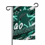 Michigan State Spartans Garden Flag Personalized Glowing Star Green Best Selling