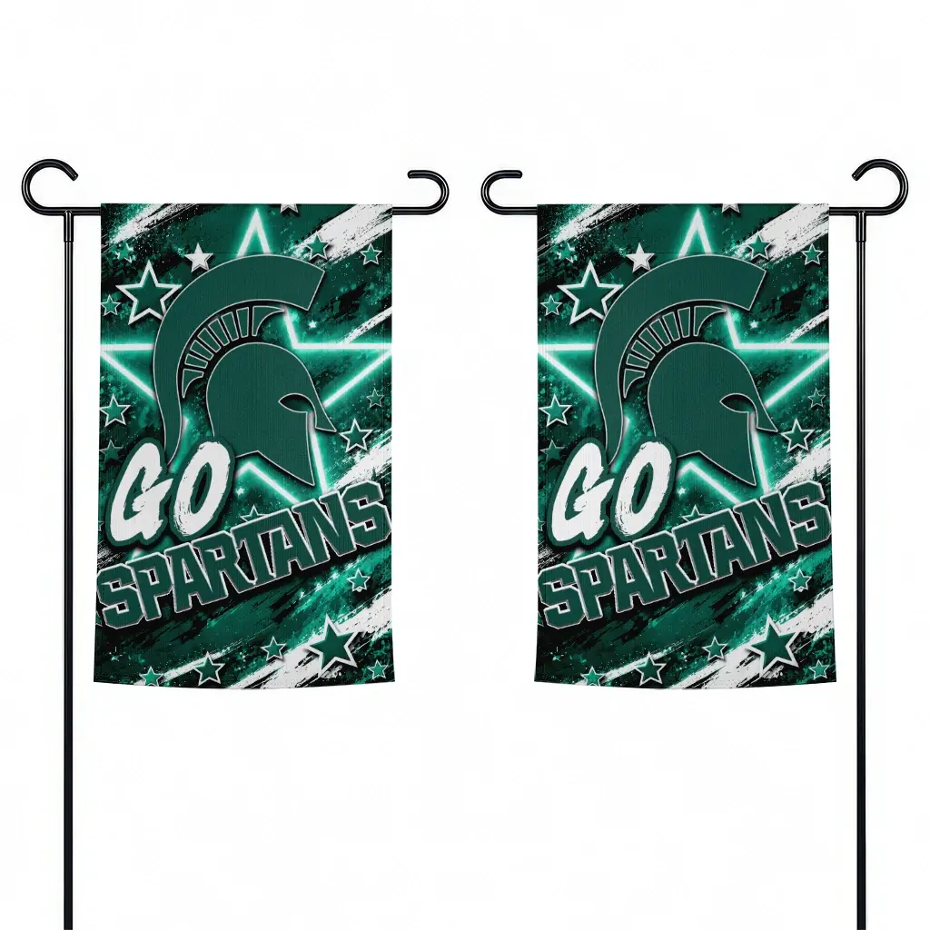 Michigan State Spartans Garden Flag Personalized Glowing Star Green Fashion Forward Michigan State Spartans Garden Flag Personalized Glowing Star Green Fashion Forward