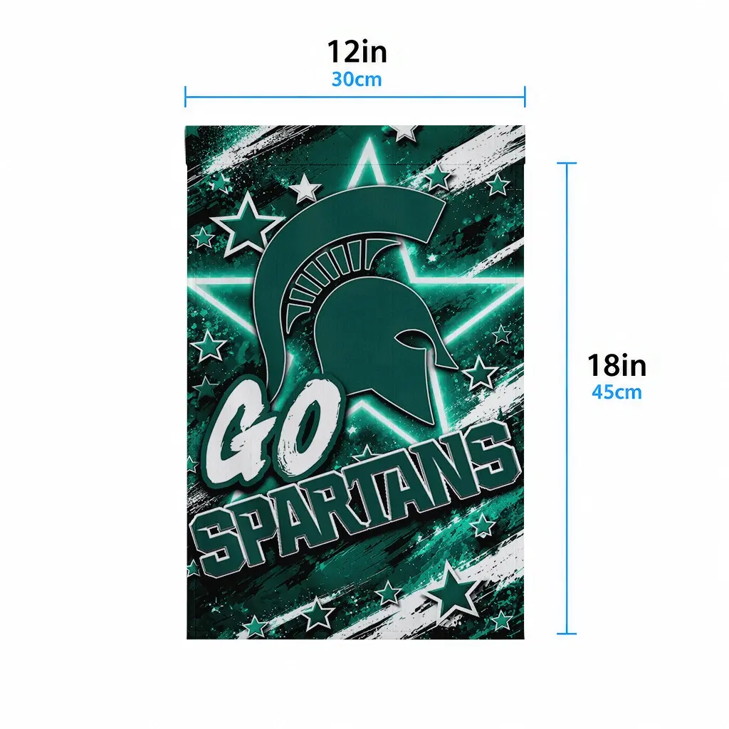 Michigan State Spartans Garden Flag Personalized Glowing Star Green High Quality Michigan State Spartans Garden Flag Personalized Glowing Star Green High Quality