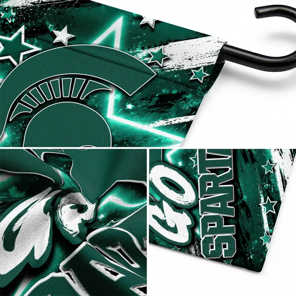 Michigan State Spartans Garden Flag Personalized Glowing Star Green Latest Model Michigan State Spartans Garden Flag Personalized Glowing Star Green Latest Model