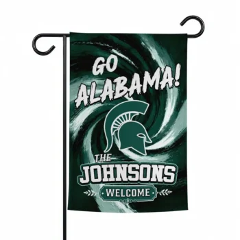 Michigan State Spartans Garden Flag Personalized Swirl Vortex Green Best Selling