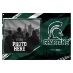 Michigan State Spartans House Flag Custom Framed Photo Green Black Best Selling