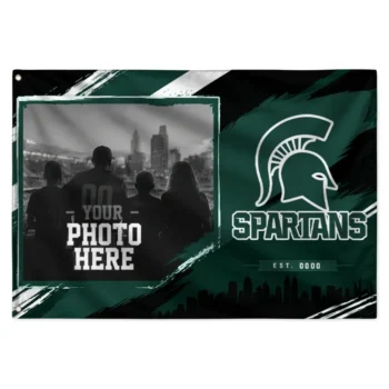Michigan State Spartans House Flag Custom Framed Photo Green Black Best Selling