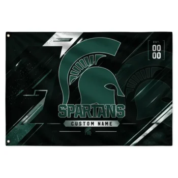 Michigan State Spartans House Flag Custom Speed Slashes Green Best Selling