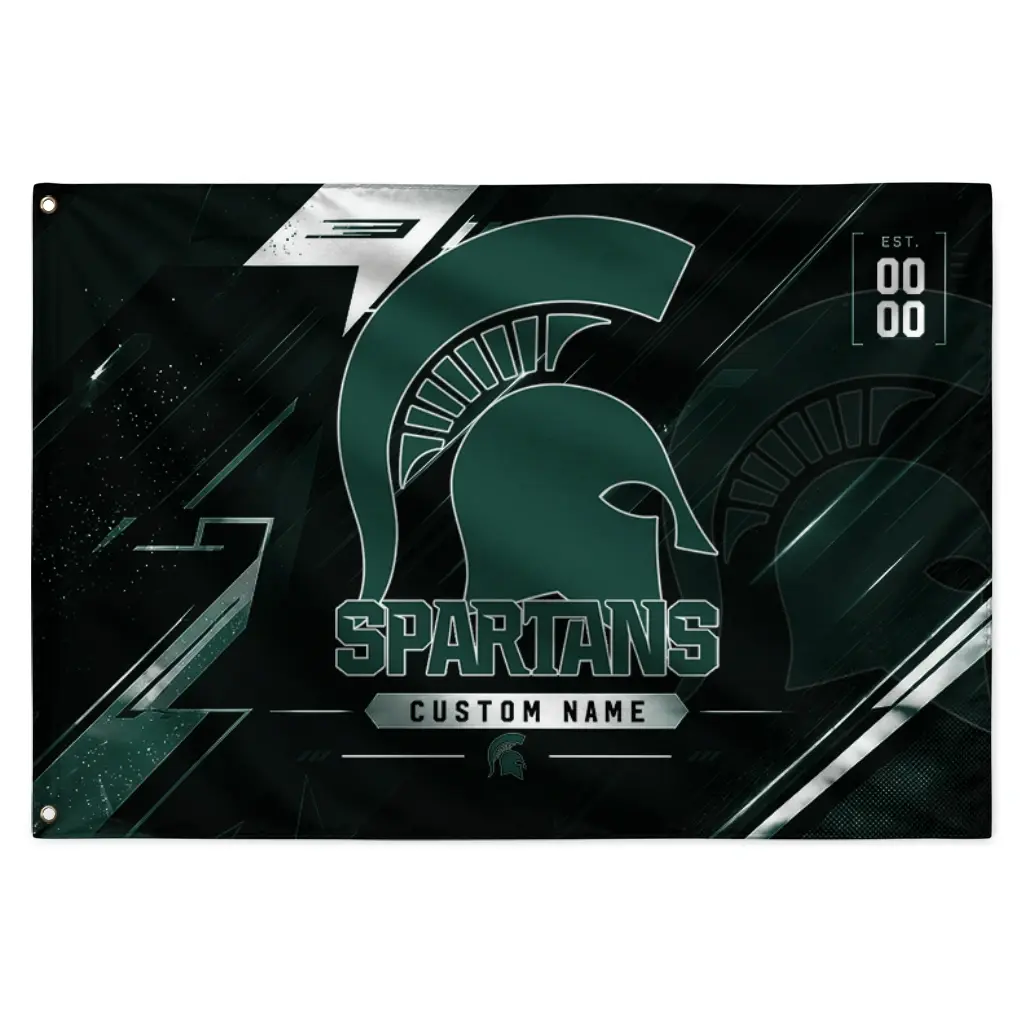 Michigan State Spartans House Flag Custom Speed Slashes Green Best Selling Michigan State Spartans House Flag Custom Speed Slashes Green Best Selling