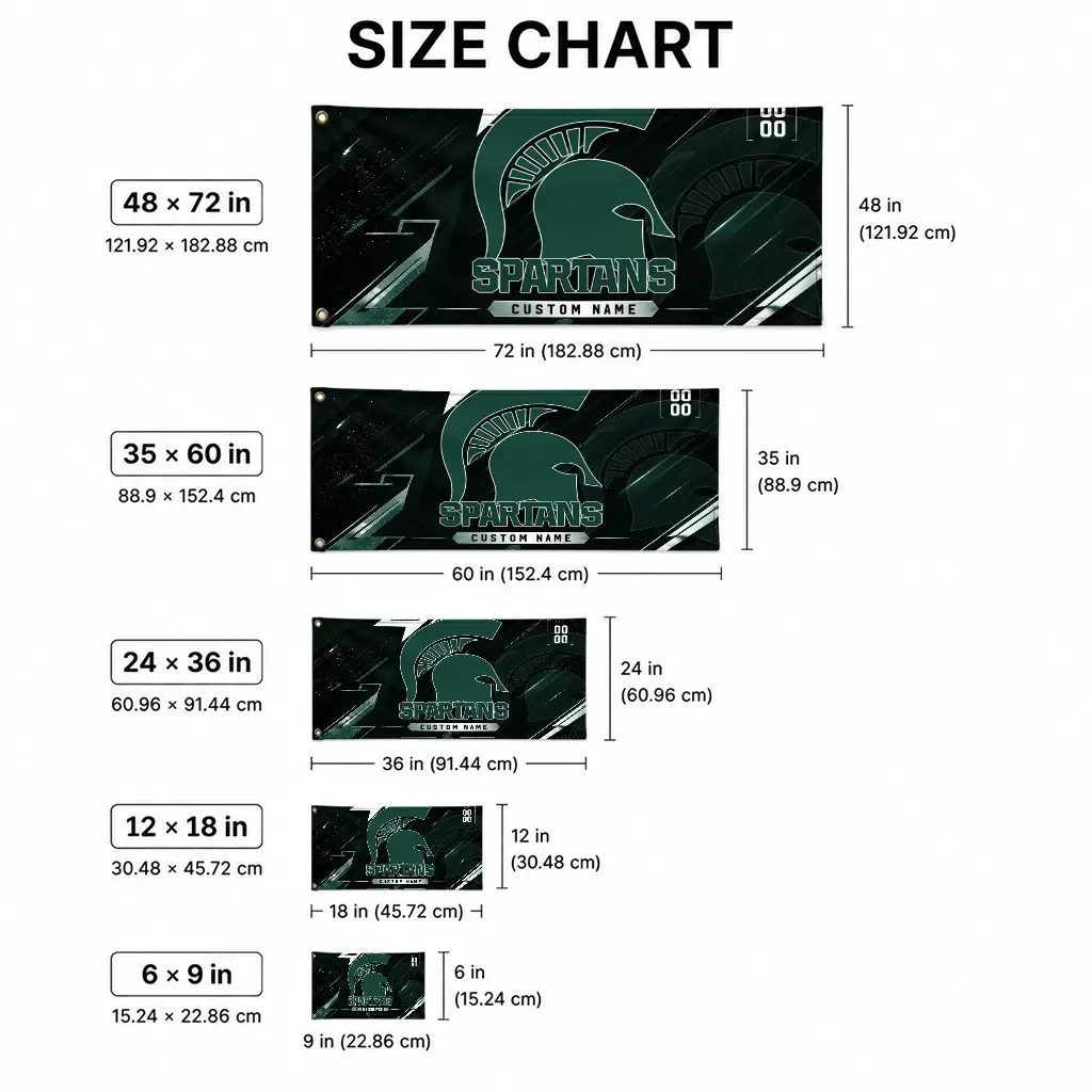 Michigan State Spartans House Flag Custom Speed Slashes Green High Quality Michigan State Spartans House Flag Custom Speed Slashes Green High Quality