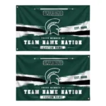 Michigan State Spartans House Flag Customized Brushed Streaks Green Best Selling