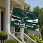 Michigan State Spartans House Flag Customized Brushed Streaks Green Best Selling