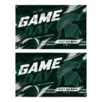Michigan State Spartans House Flag Personalized Action Streaks Green Best Selling