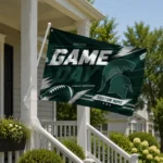 Michigan State Spartans House Flag Personalized Action Streaks Green Best Selling