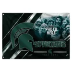 Michigan State Spartans House Flag Personalized Diagonal Stripes Green Best Selling