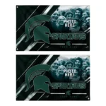 Michigan State Spartans House Flag Personalized Diagonal Stripes Green Best Selling
