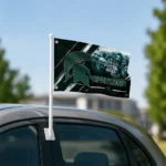 Michigan State Spartans House Flag Personalized Diagonal Stripes Green Best Selling