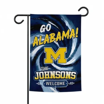 Michigan Wolverines Garden Flag Custom Swirl Vortex Blue Best Selling