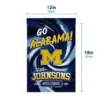 Michigan Wolverines Garden Flag Custom Swirl Vortex Blue Best Selling