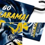 Michigan Wolverines Garden Flag Custom Swirl Vortex Blue Best Selling
