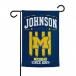 Michigan Wolverines Garden Flag Customized Distressed Stripes Blue Best Selling