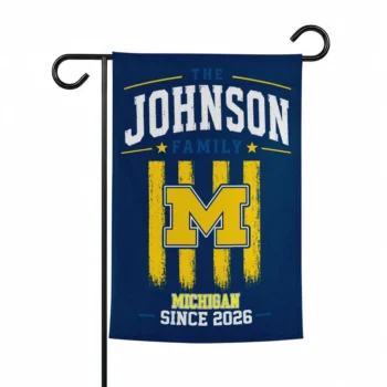 Michigan Wolverines Garden Flag Customized Distressed Stripes Blue Best Selling