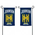 Michigan Wolverines Garden Flag Customized Distressed Stripes Blue Best Selling