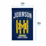 Michigan Wolverines Garden Flag Customized Distressed Stripes Blue Best Selling