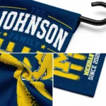 Michigan Wolverines Garden Flag Customized Distressed Stripes Blue Best Selling