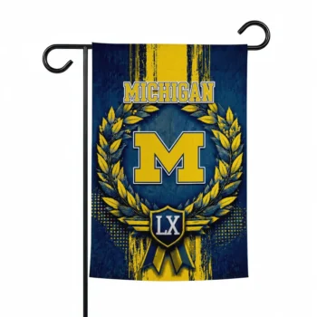 Michigan Wolverines Garden Flag Customized Laurel Wreath Blue Best Selling