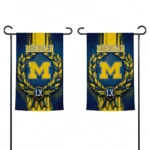 Michigan Wolverines Garden Flag Customized Laurel Wreath Blue Best Selling