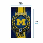 Michigan Wolverines Garden Flag Customized Laurel Wreath Blue Best Selling