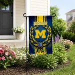 Michigan Wolverines Garden Flag Customized Laurel Wreath Blue Best Selling