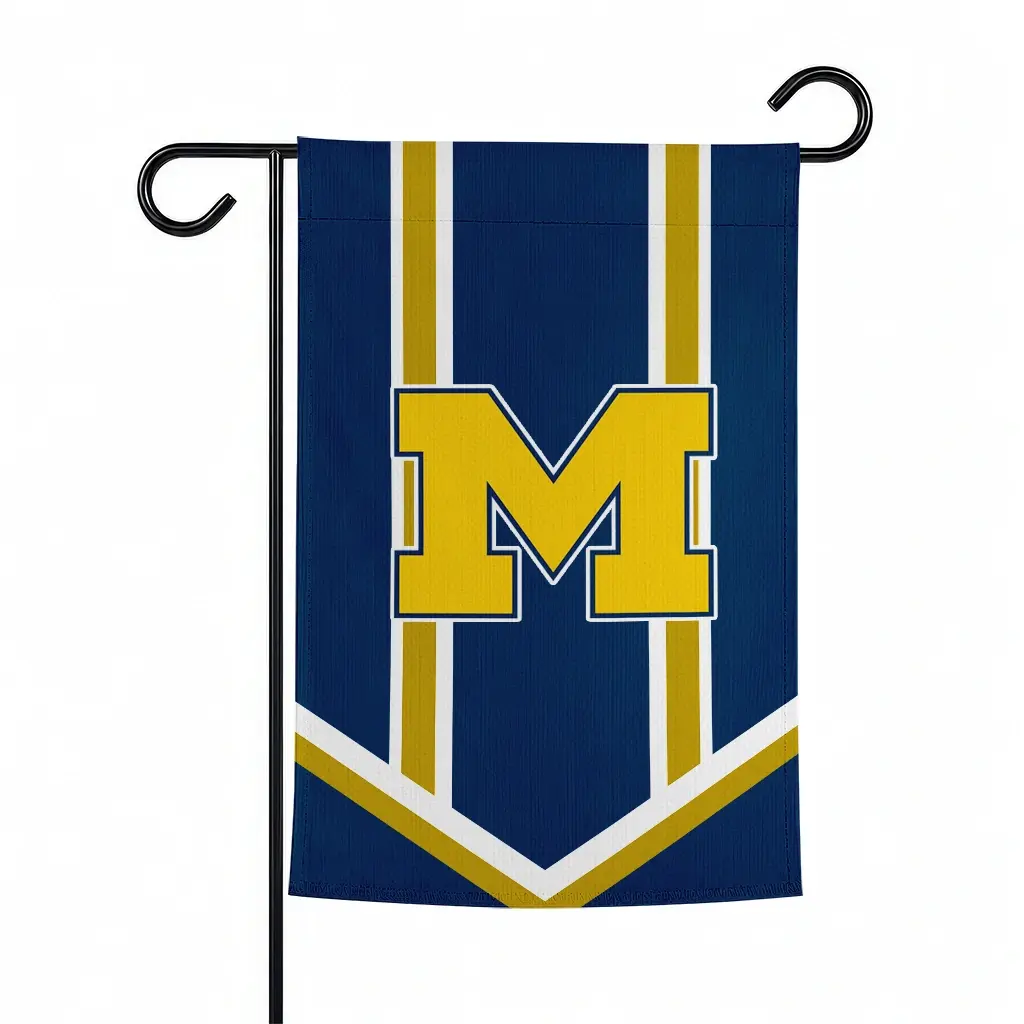 Michigan Wolverines Garden Flag Personalized Chevron Stripes Blue Best Selling Michigan Wolverines Garden Flag Personalized Chevron Stripes Blue Best Selling