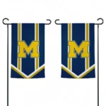 Michigan Wolverines Garden Flag Personalized Chevron Stripes Blue Best Selling