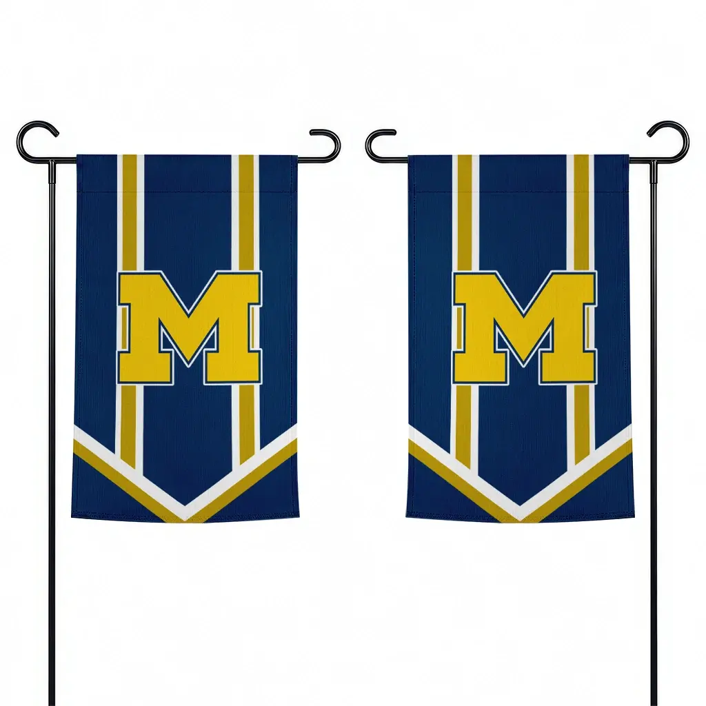 Michigan Wolverines Garden Flag Personalized Chevron Stripes Blue Fashion Forward Michigan Wolverines Garden Flag Personalized Chevron Stripes Blue Fashion Forward