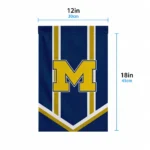 Michigan Wolverines Garden Flag Personalized Chevron Stripes Blue Best Selling