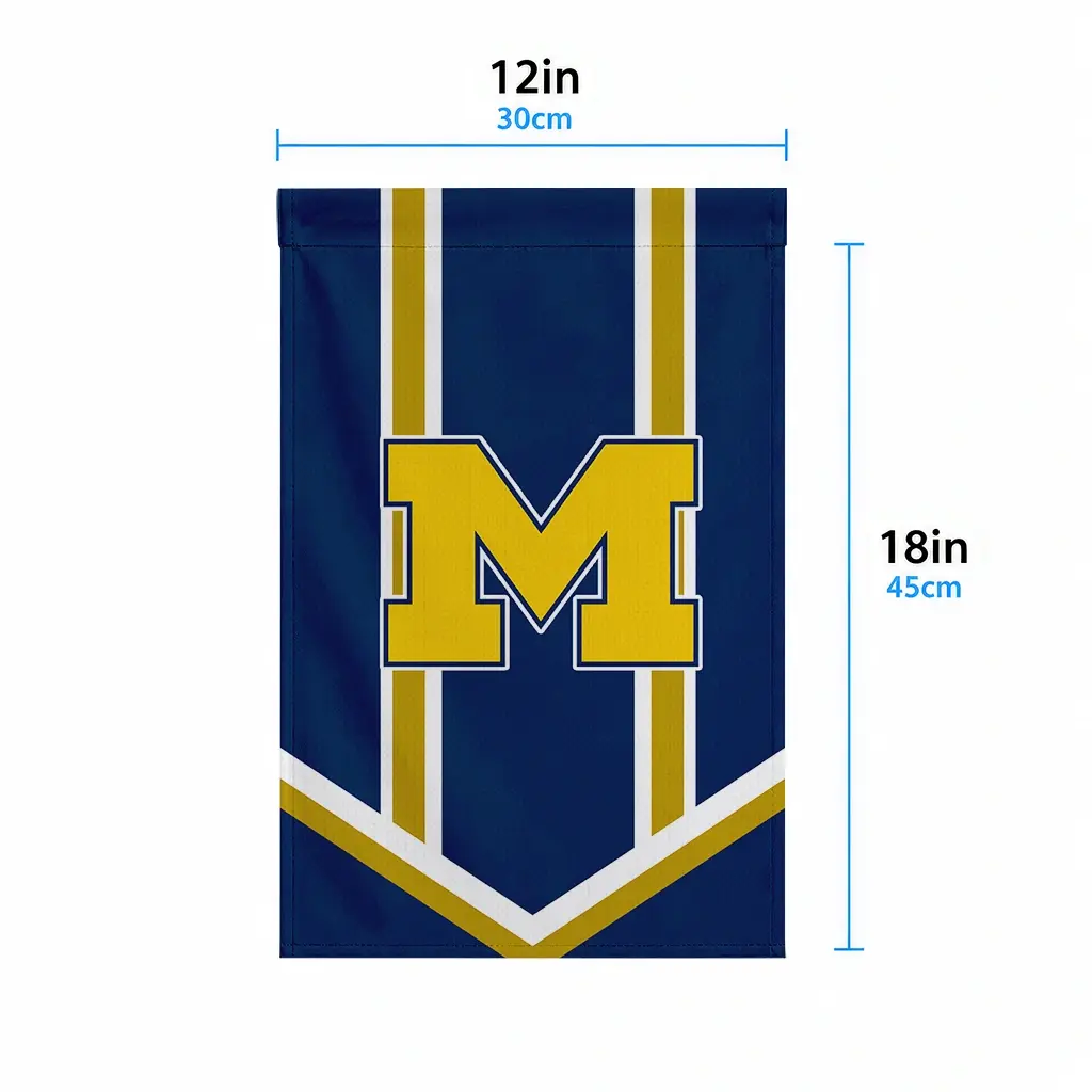 Michigan Wolverines Garden Flag Personalized Chevron Stripes Blue High Quality Michigan Wolverines Garden Flag Personalized Chevron Stripes Blue High Quality