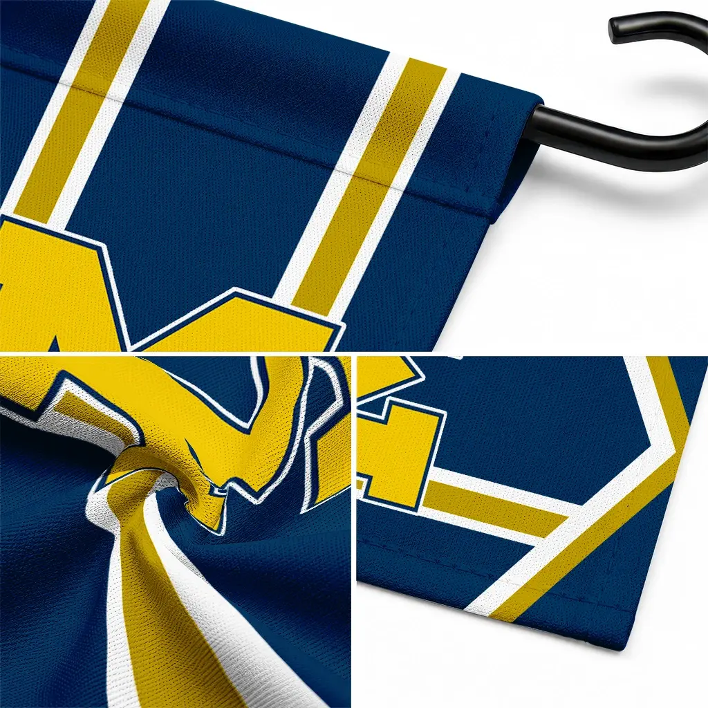Michigan Wolverines Garden Flag Personalized Chevron Stripes Blue Latest Model Michigan Wolverines Garden Flag Personalized Chevron Stripes Blue Latest Model