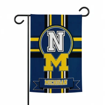 Michigan Wolverines Garden Flag Personalized Circle Medallion Blue Best Selling