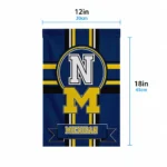 Michigan Wolverines Garden Flag Personalized Circle Medallion Blue Best Selling