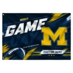 Michigan Wolverines House Flag Custom Action Streaks Blue Best Selling
