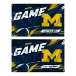 Michigan Wolverines House Flag Custom Action Streaks Blue Best Selling