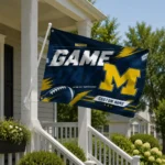 Michigan Wolverines House Flag Custom Action Streaks Blue Best Selling