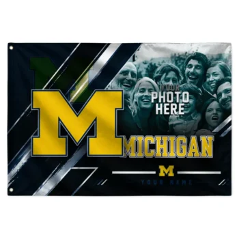 Michigan Wolverines House Flag Custom Diagonal Stripes Blue Best Selling