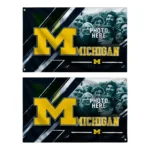 Michigan Wolverines House Flag Custom Diagonal Stripes Blue Best Selling