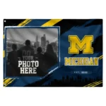Michigan Wolverines House Flag Customized Framed Photo Blue Black Best Selling