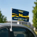 Michigan Wolverines House Flag Personalized Brushed Streaks Blue Best Selling