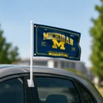 Michigan Wolverines House Flag Personalized Ornate Border Blue Best Selling