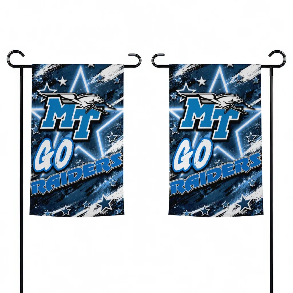 Middle Tennessee Blue Raiders Garden Flag Custom Glowing Star Blue Fashion Forward Middle Tennessee Blue Raiders Garden Flag Custom Glowing Star Blue Fashion Forward