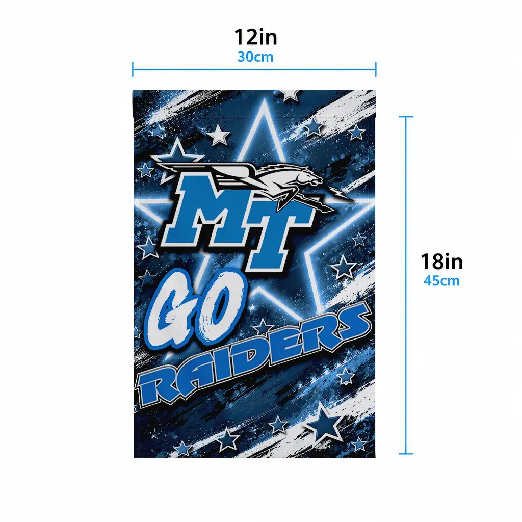 Middle Tennessee Blue Raiders Garden Flag Custom Glowing Star Blue High Quality Middle Tennessee Blue Raiders Garden Flag Custom Glowing Star Blue High Quality